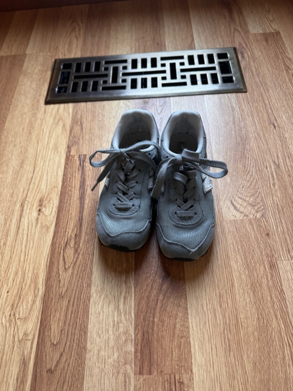 New Balance Gray Mesh Lace-Up Sneakers